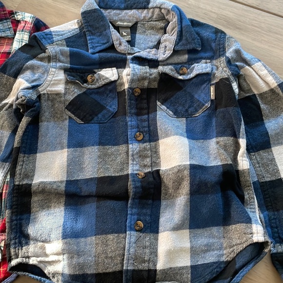 EDDIE BAUER Plaid Button Down Long Sleeve Shirts size XS 5/6 - Picture 4 of 14